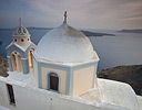 Church and overview from Fira, Santorini Greek Island