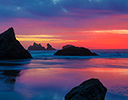 Seastacks sunset Bandon Oregon
