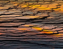 Sunset Reflected in Ripples Midway Geyser Basin, Yellowston N.P., WY.